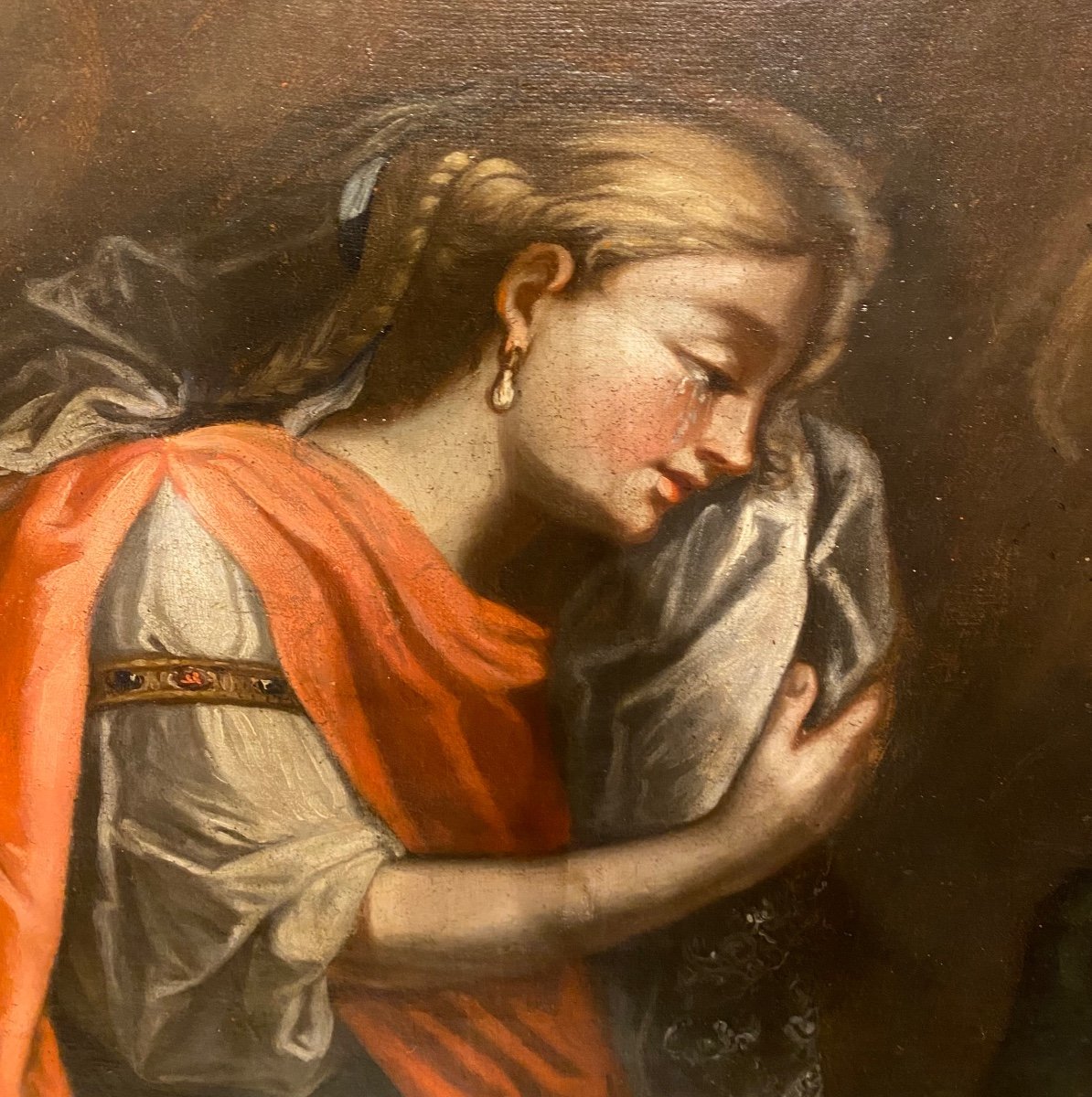 Mary Magdalene In Penance, Oil On Canvas By The Painter Staron P. 1731-photo-2