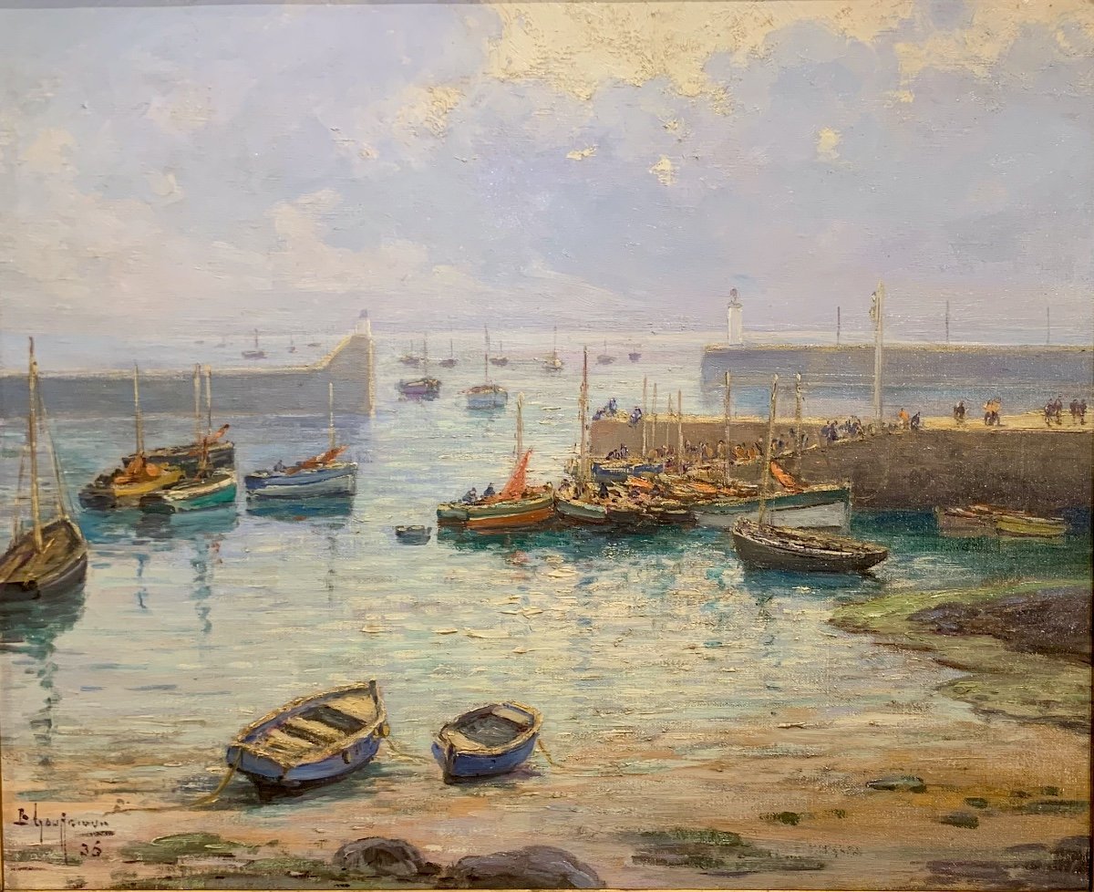 Le Port De La Turballe: Retour Des Sardiniers. Emile Gauffriaud-photo-2