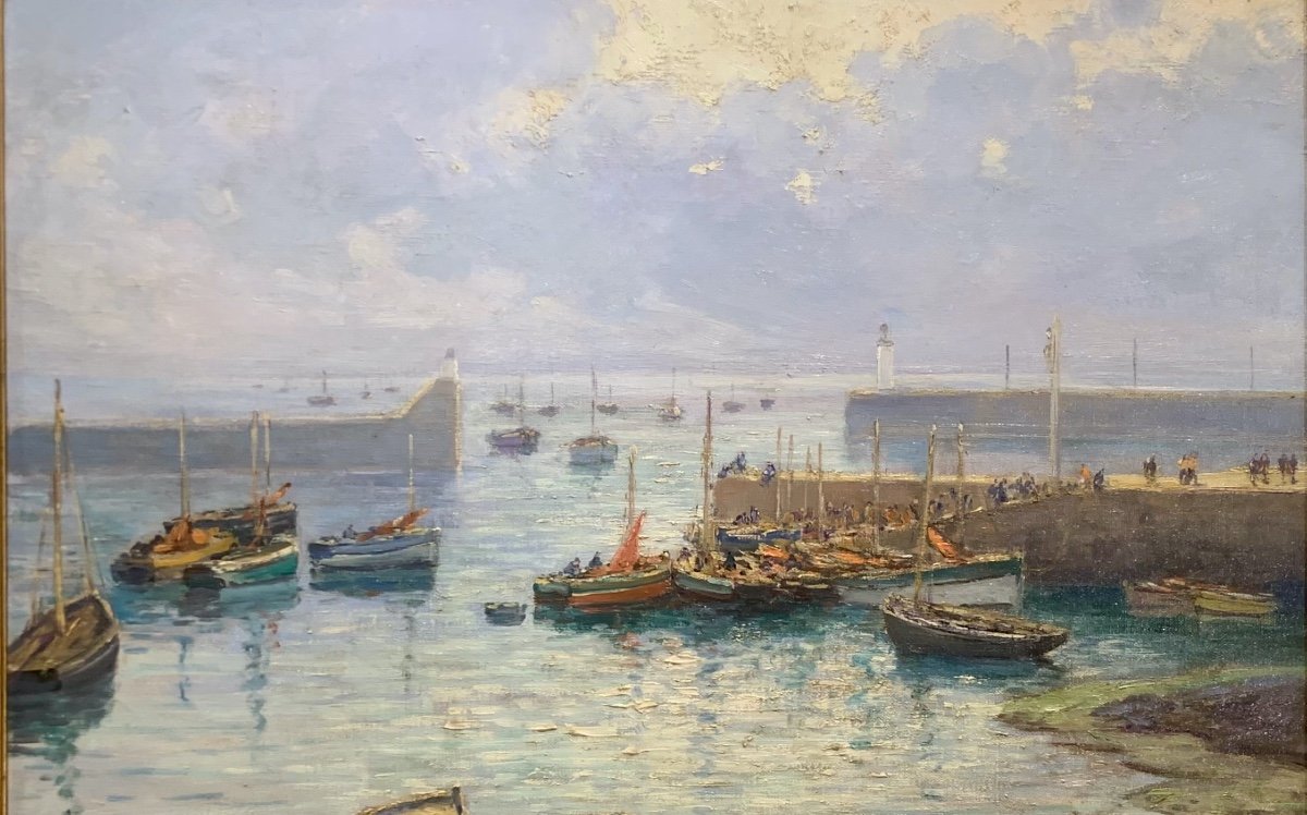 Le Port De La Turballe: Retour Des Sardiniers. Emile Gauffriaud-photo-3