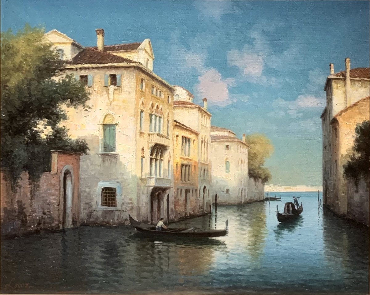 Canal à Venise . Lecoz