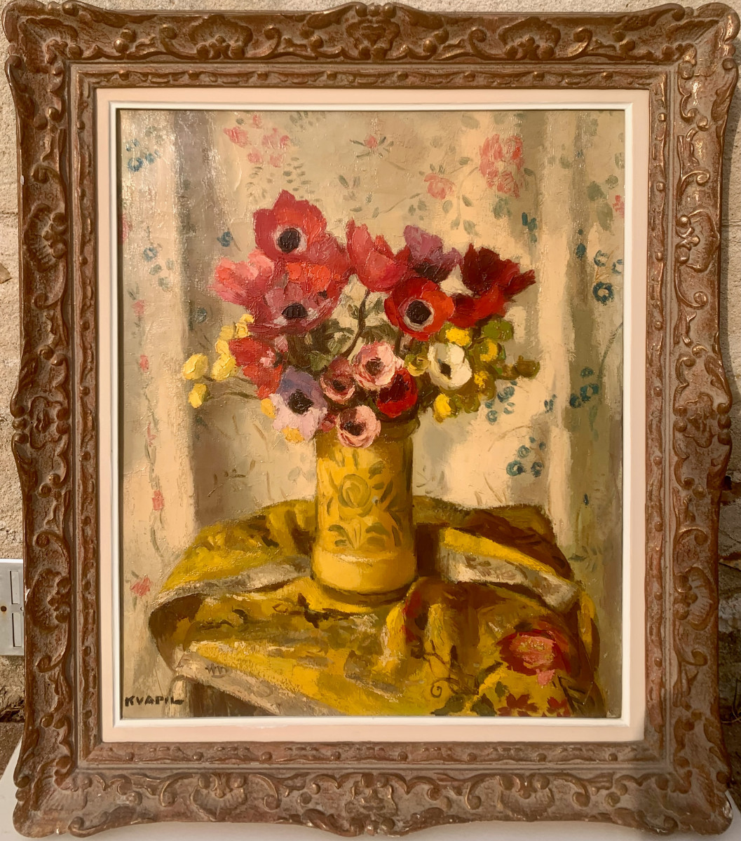 Bouquet At The Pedestal Table. C Kvapil