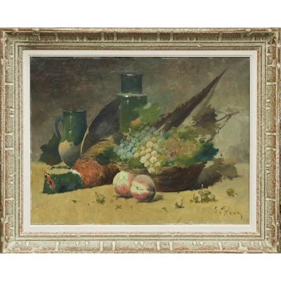 Still Life Pheasant. Leroux For Brunel De Neuville