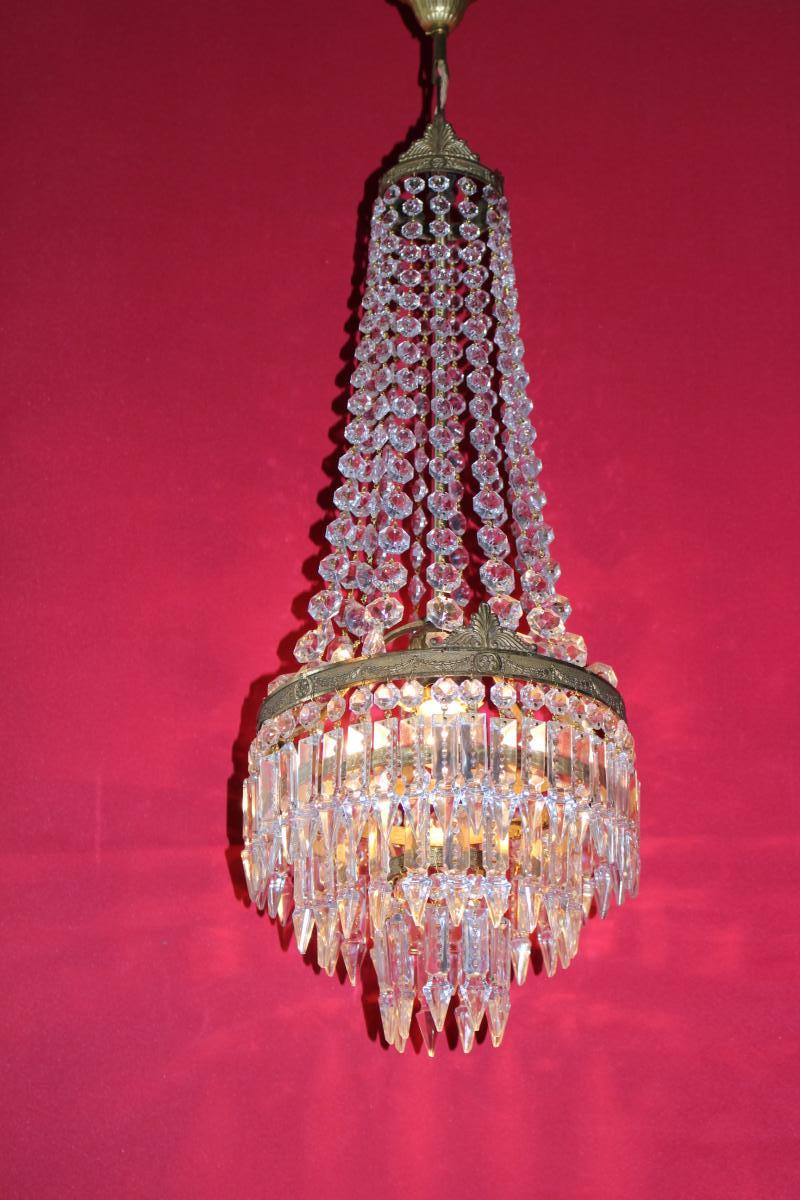 Large Chandelier Decorated Bronze Pendants