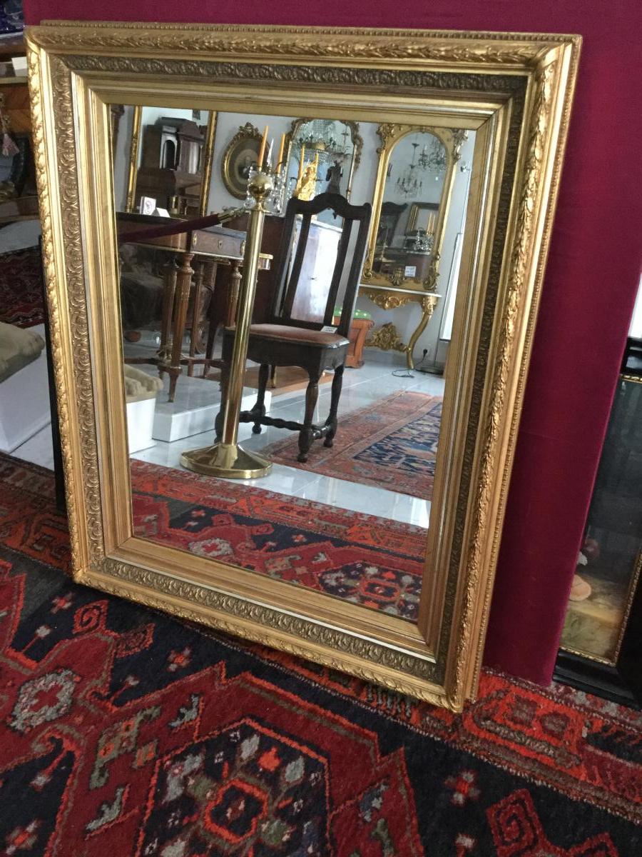 Large Mirror Wood And Stucco Gilded Empire Style 19th-photo-5