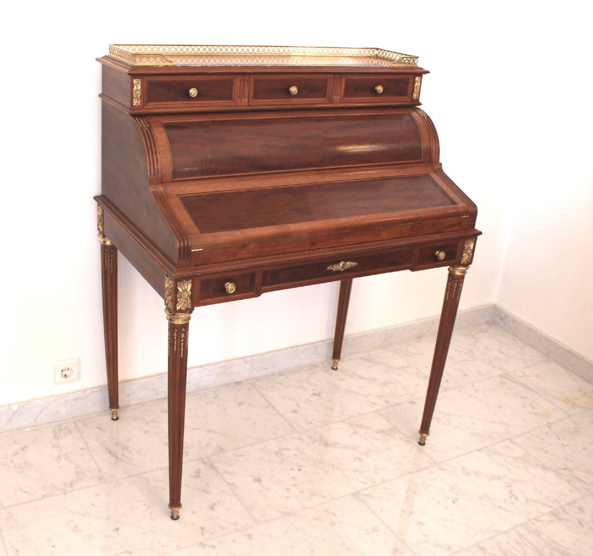 Krieger Paris Cylinder Desk Gilt Bronze Napoleon III