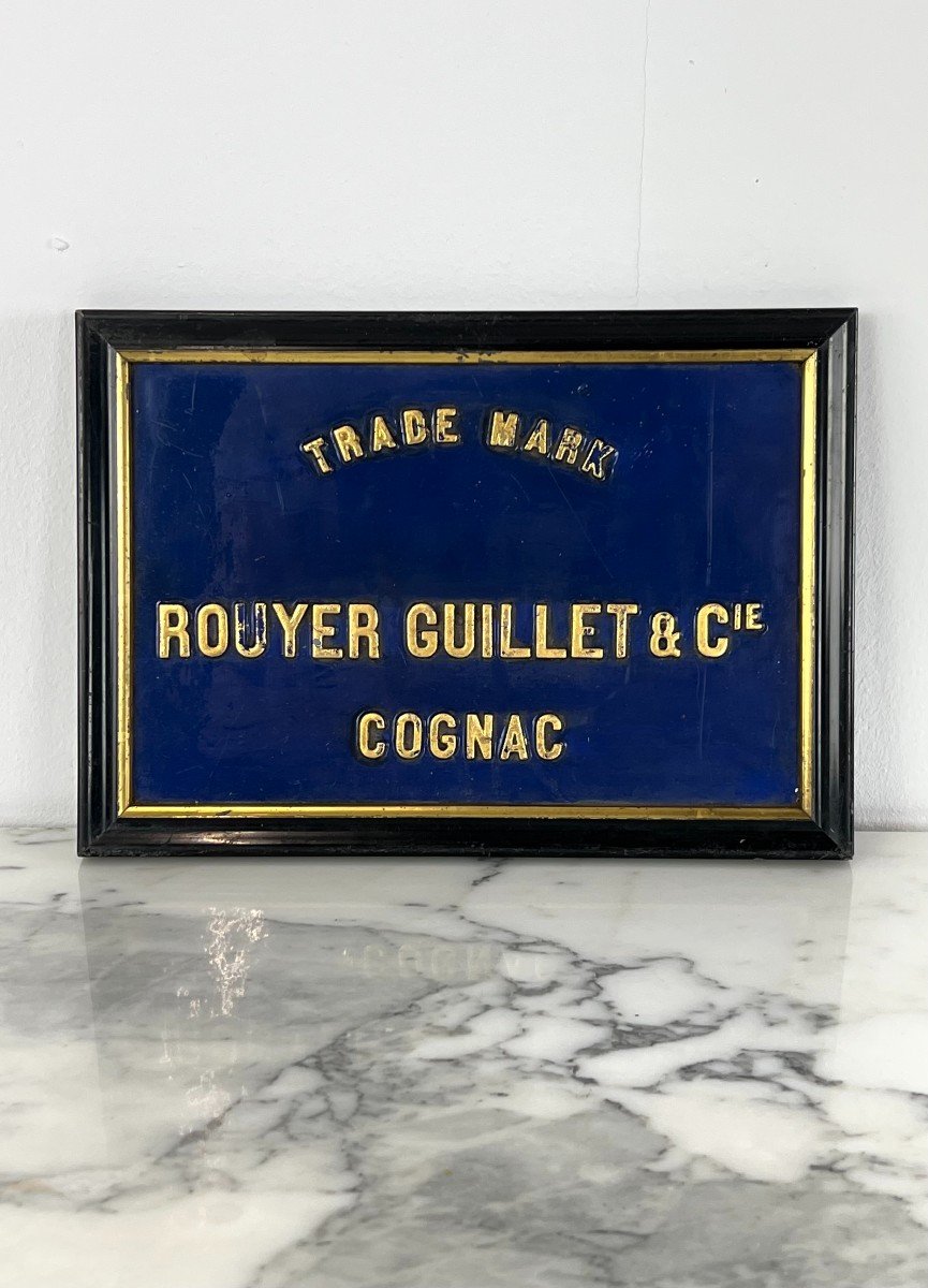 Enamel Advertising Sign For Rouyer Guillet Cognac