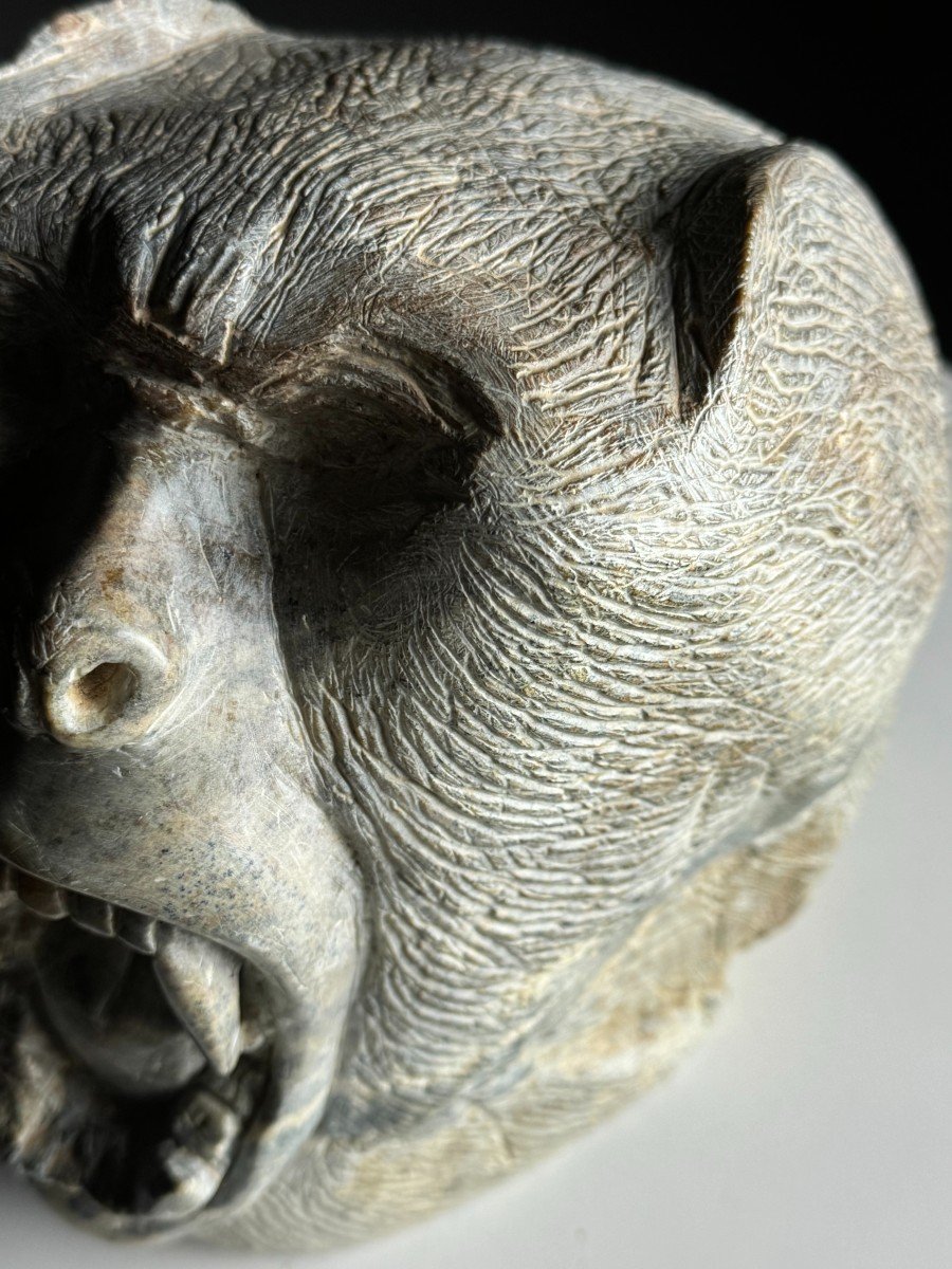 Hand Carved Monkey Head-photo-2