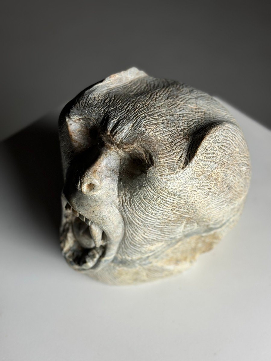 Hand Carved Monkey Head-photo-4