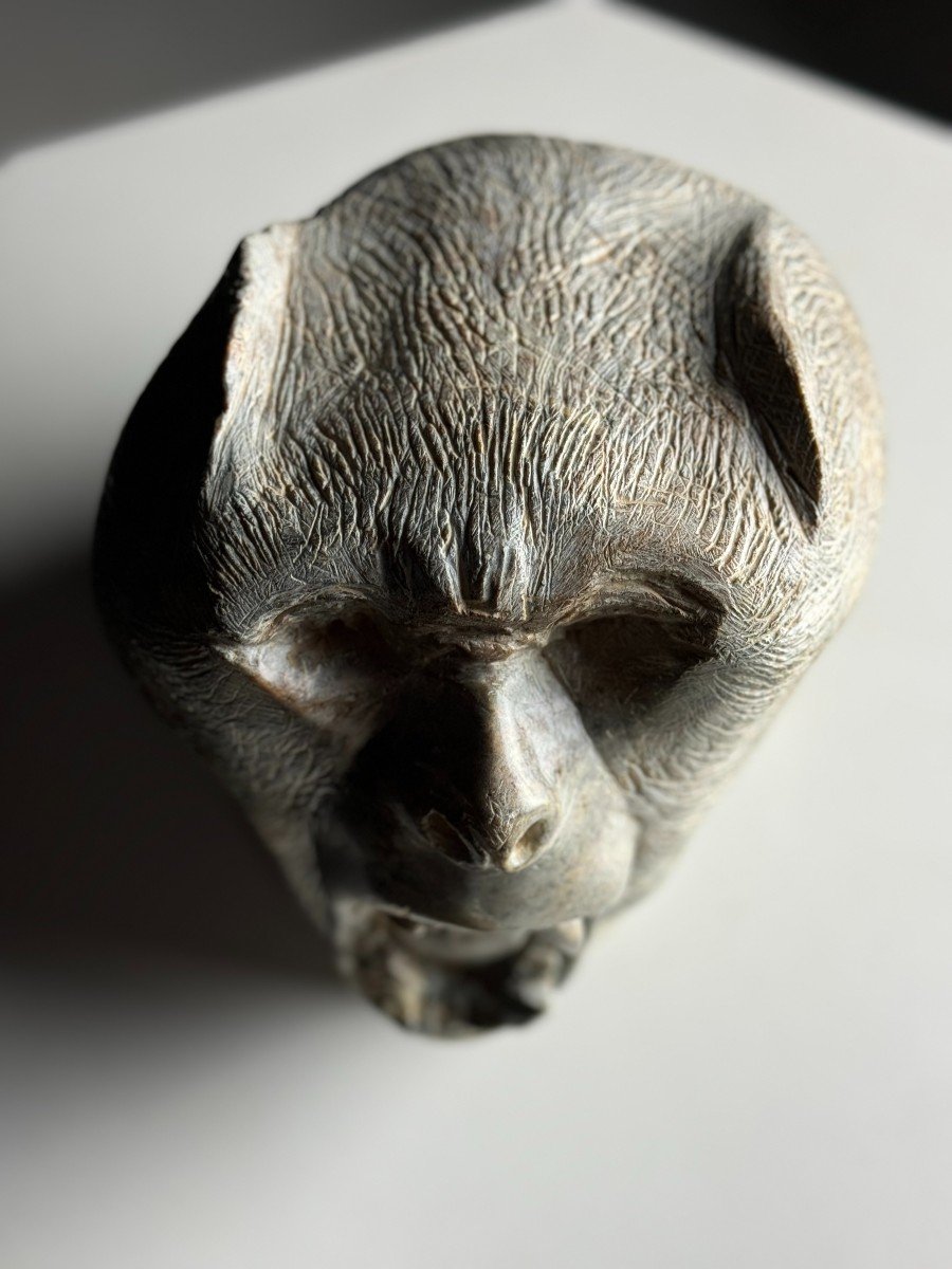 Hand Carved Monkey Head-photo-1