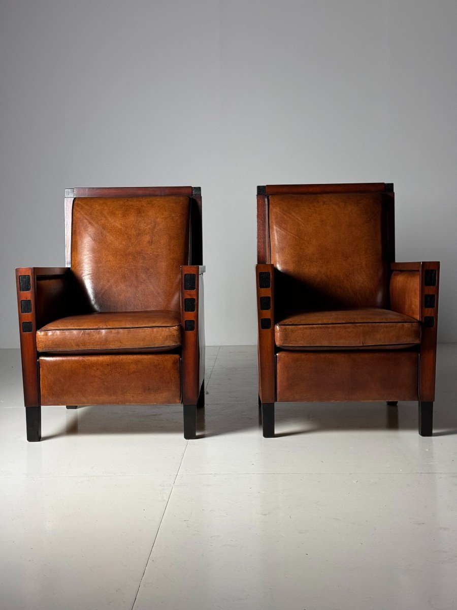 Art Deco Sheepskin Club Chairs-photo-1