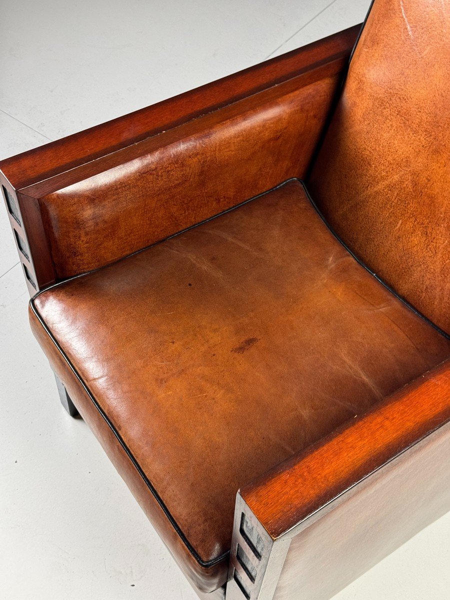 Art Deco Sheepskin Club Chairs-photo-2