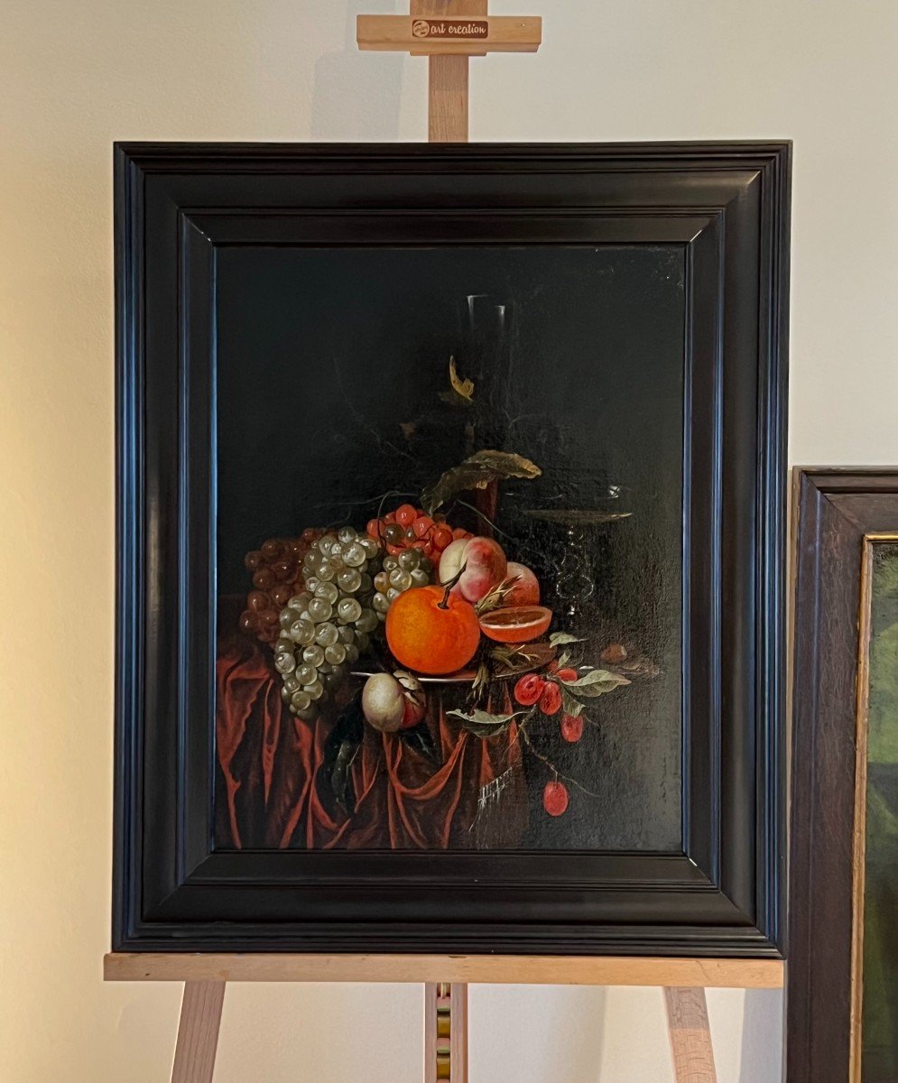 "jan Mortel (attr.) - Dutch Still Life With Fruit, Wine And Venetian Glass"-photo-1