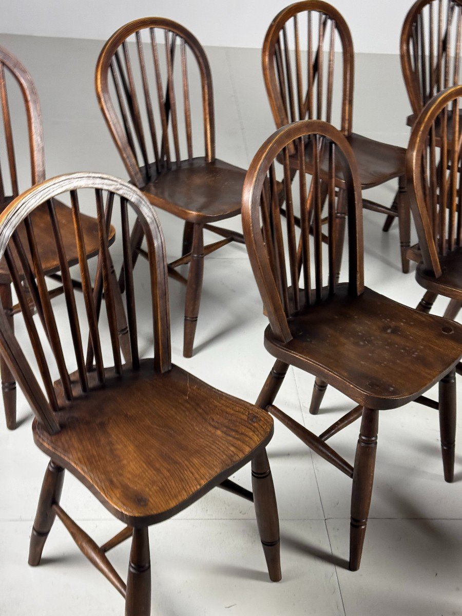 Set Of 10 English Windsor Chairs-photo-2