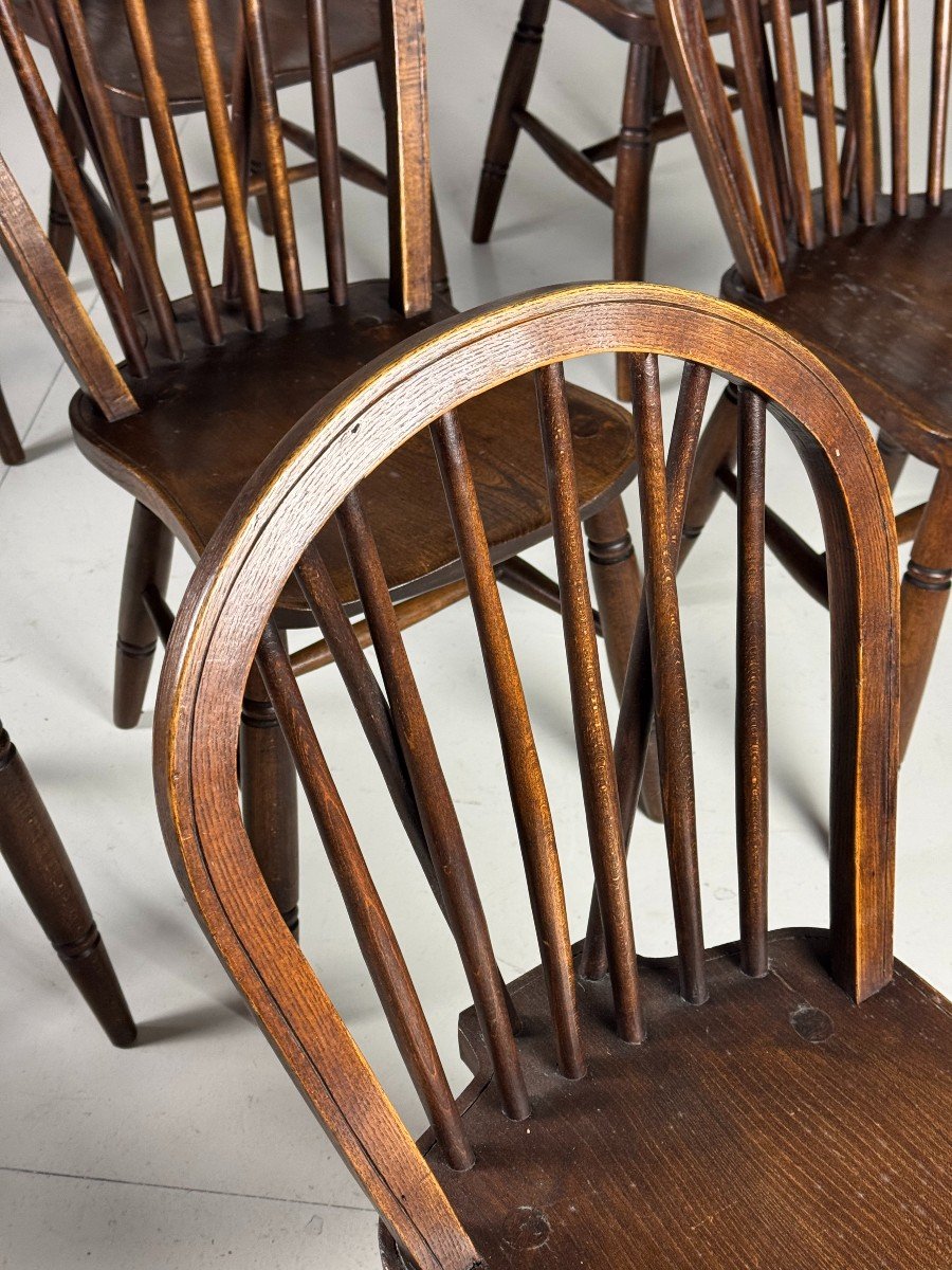 Set Of 10 English Windsor Chairs-photo-4