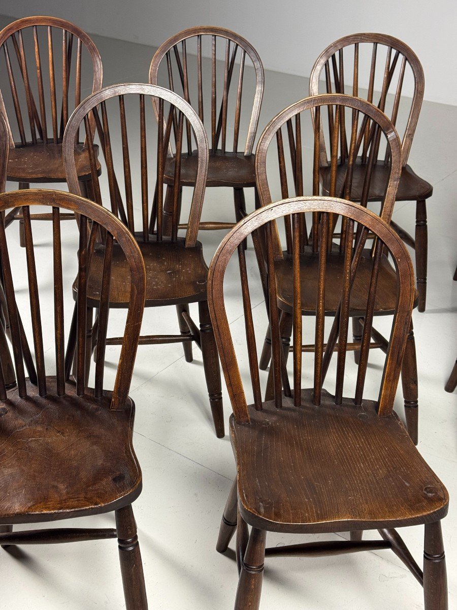 Set Of 10 English Windsor Chairs-photo-1