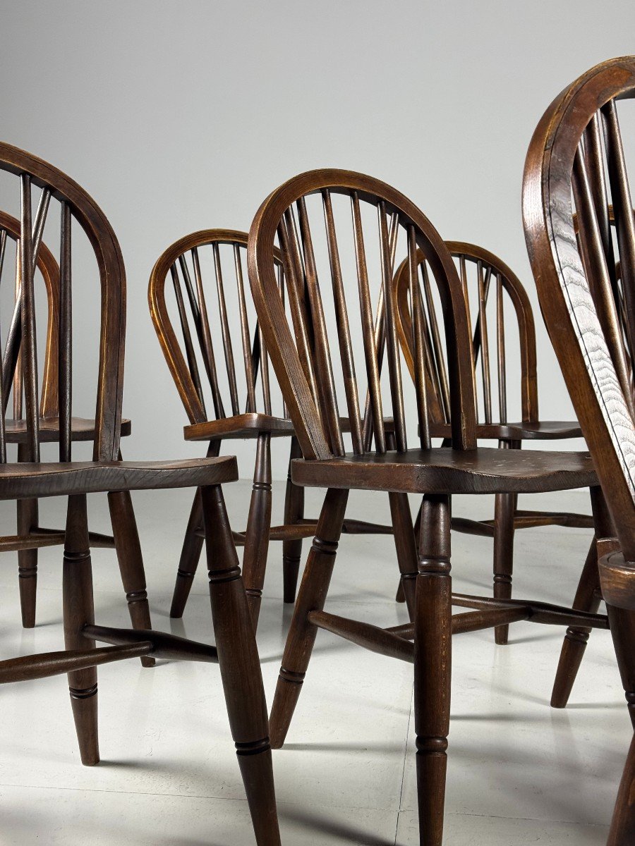 Set Of 10 English Windsor Chairs-photo-2