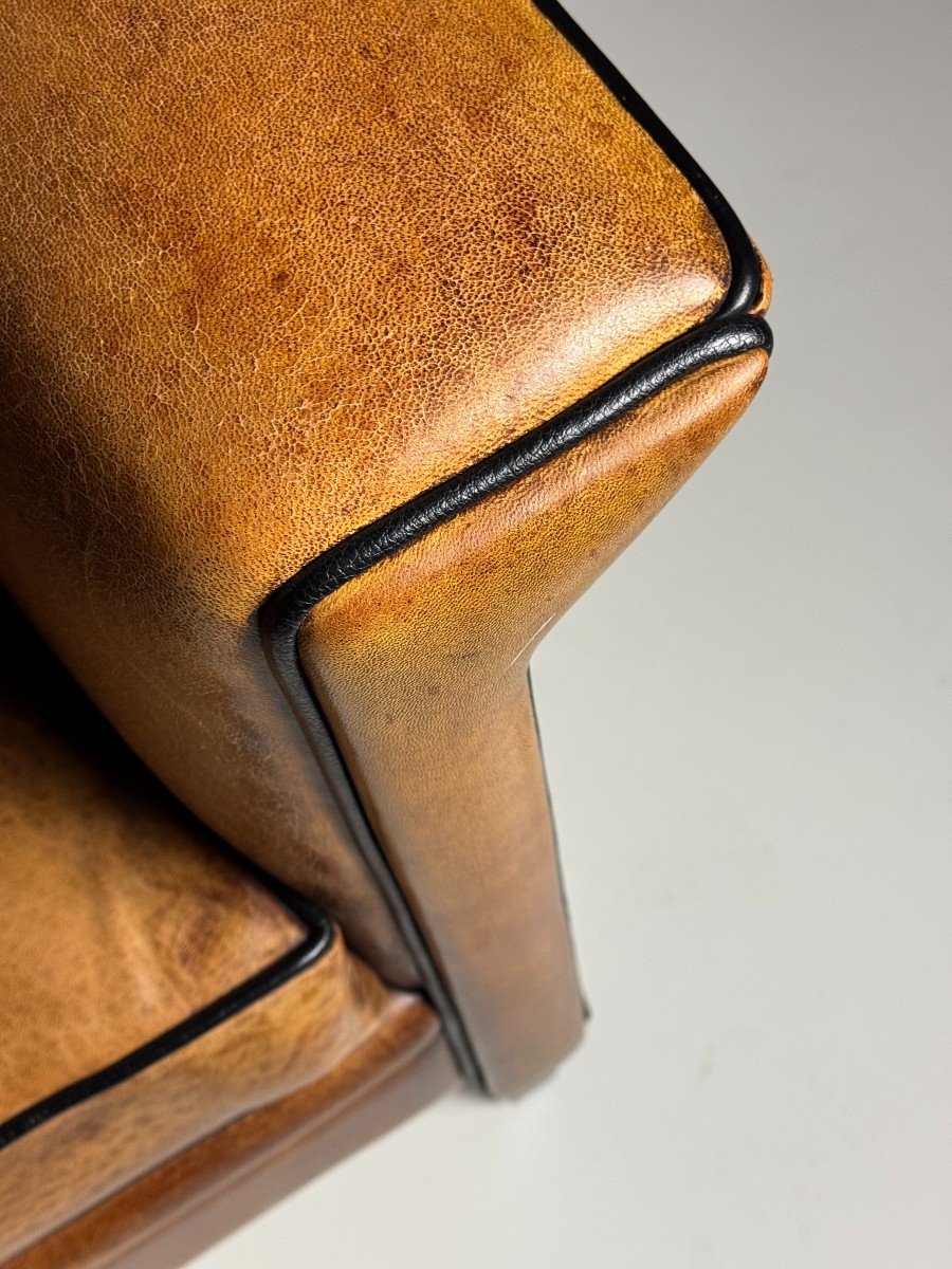 2 Art Deco Club Armchairs In Sheepskin-photo-2