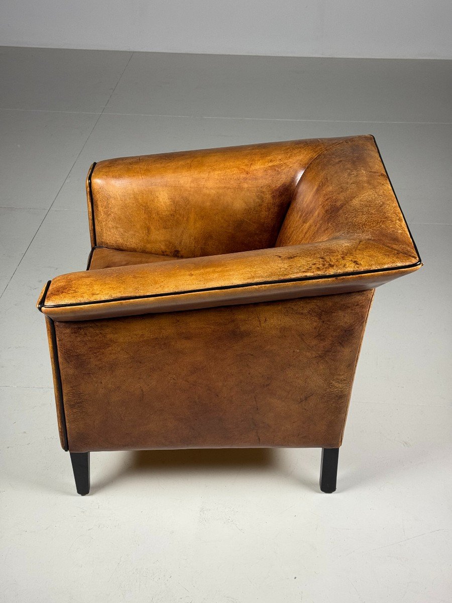 2 Art Deco Club Armchairs In Sheepskin-photo-6