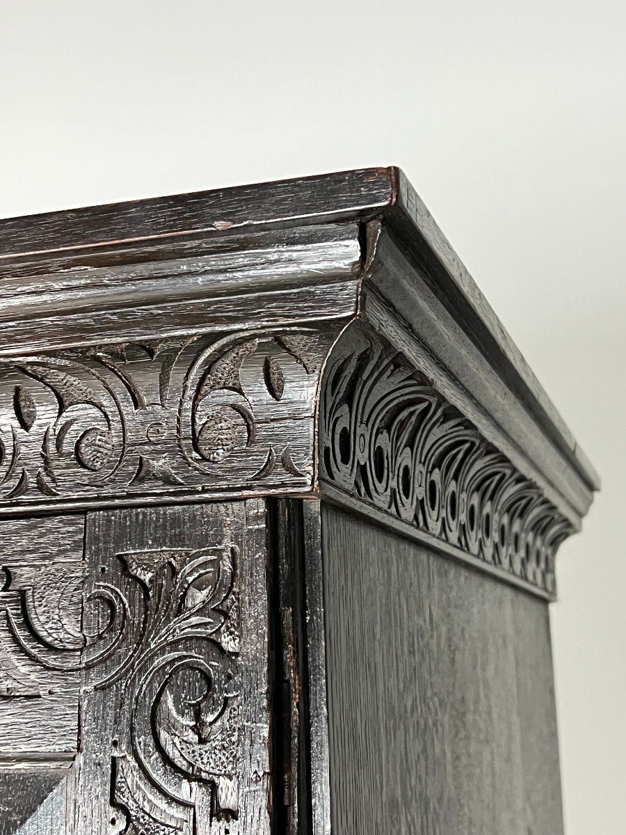 Victorian Hand Carved Oak Armoire -photo-7