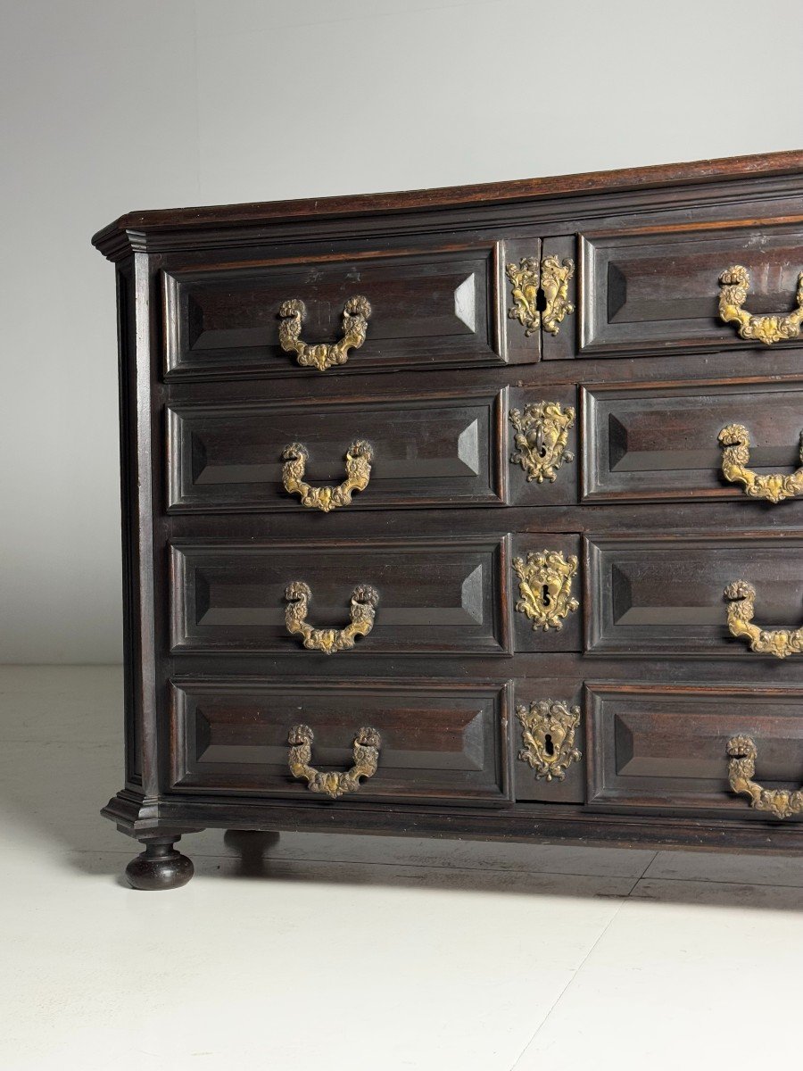 18th Century Italian Chest Of Drawers In Dark Walnut-photo-1