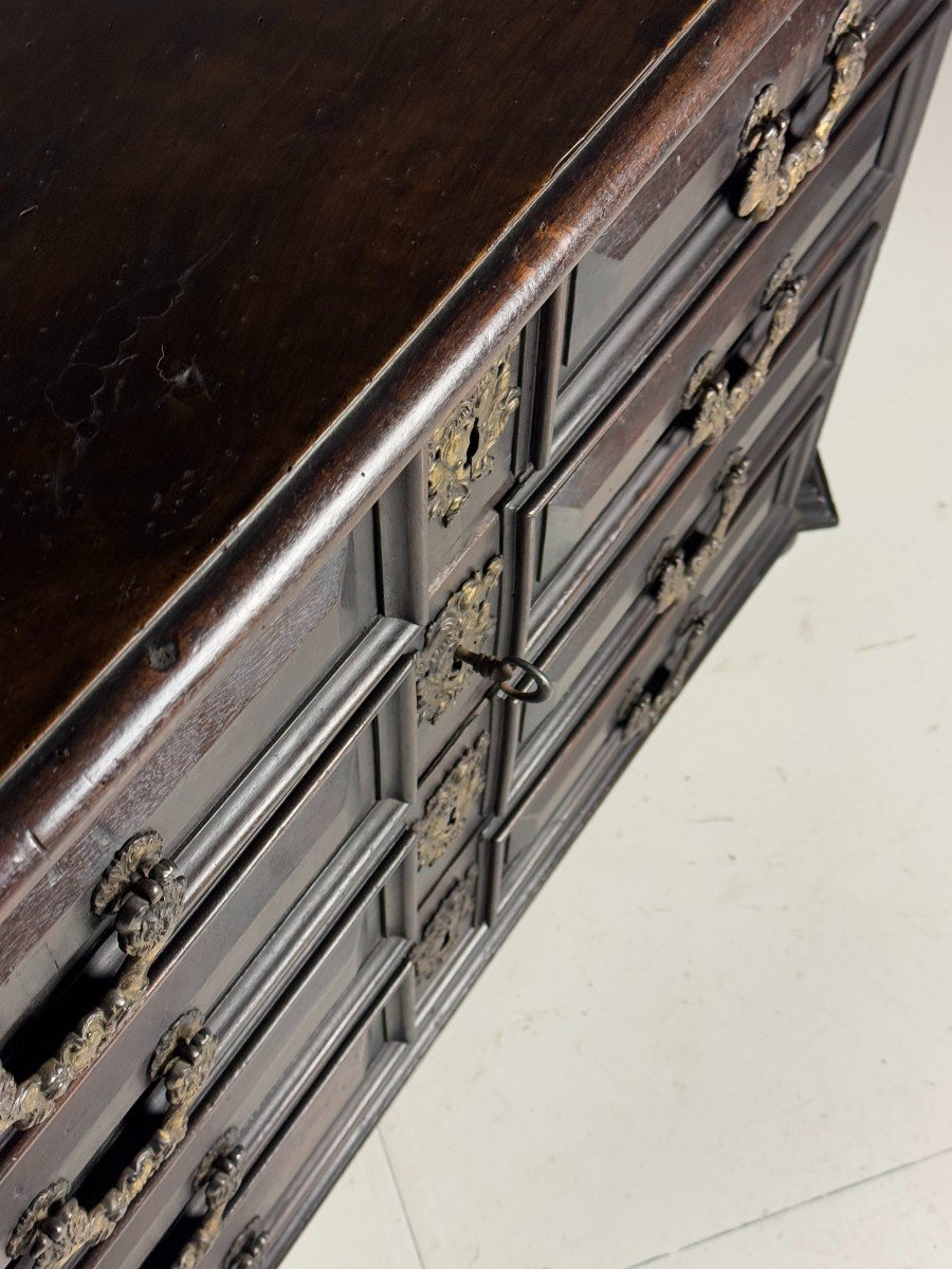 18th Century Italian Chest Of Drawers In Dark Walnut-photo-3