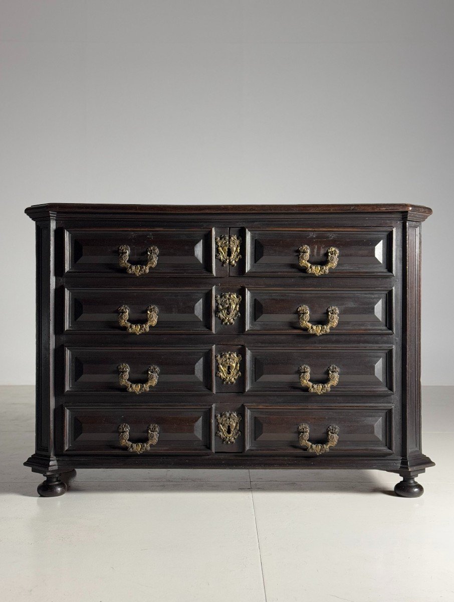 18th Century Italian Chest Of Drawers In Dark Walnut