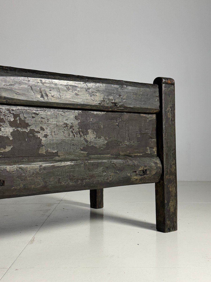 18th Century Antique Black Spanish Bench-photo-7