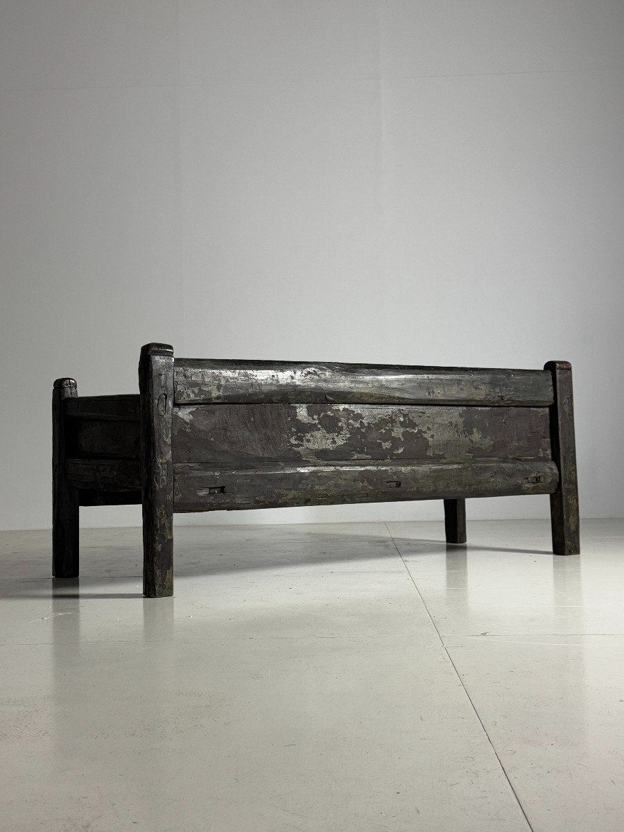 18th Century Antique Black Spanish Bench-photo-8