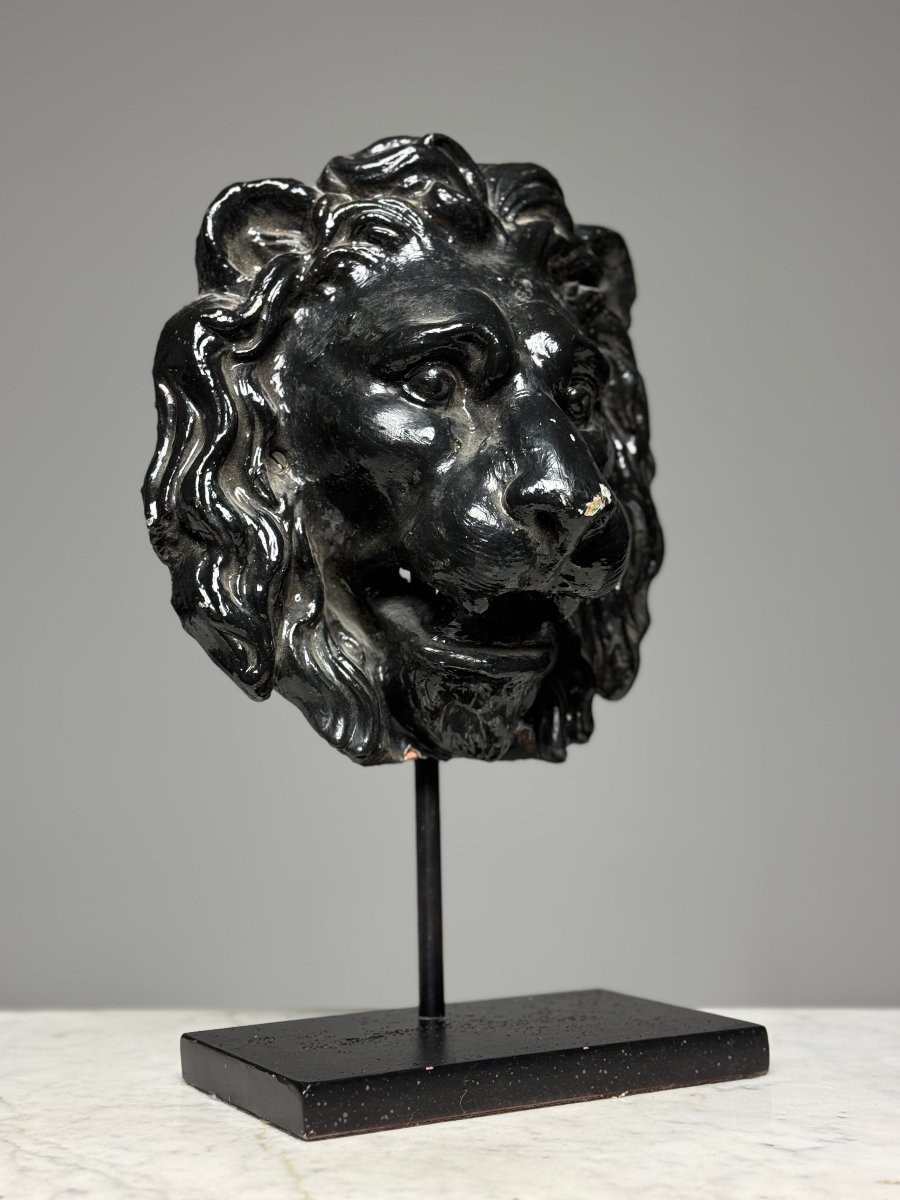Terracotta Fountain Mask Black Lion-photo-7