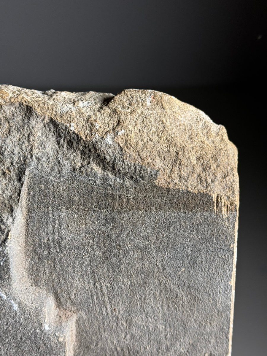 Fragment De Pierre Sculptée à La Main Du 18e Siècle Méduse-photo-3
