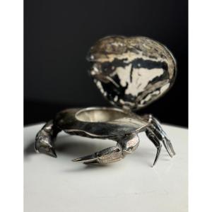 Silver Plated Crab Caviar Box