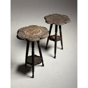 Set Of 2 Asian Side Tables