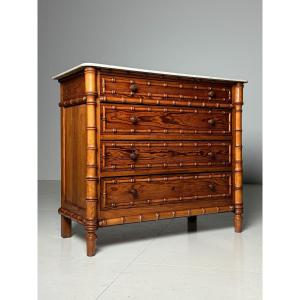 Antique Faux Bamboo Chest Of Drawers