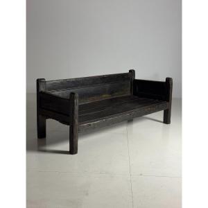 18th Century Antique Black Spanish Bench