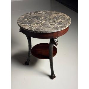 Empire Side Table Mahogany Coffee Table Marble Top 19th Century