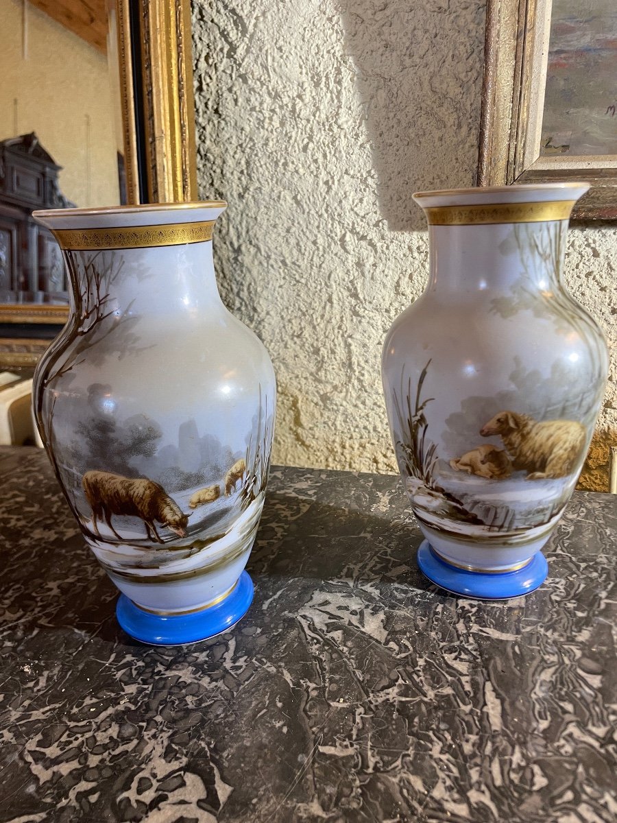 Opaline Vases (pair)