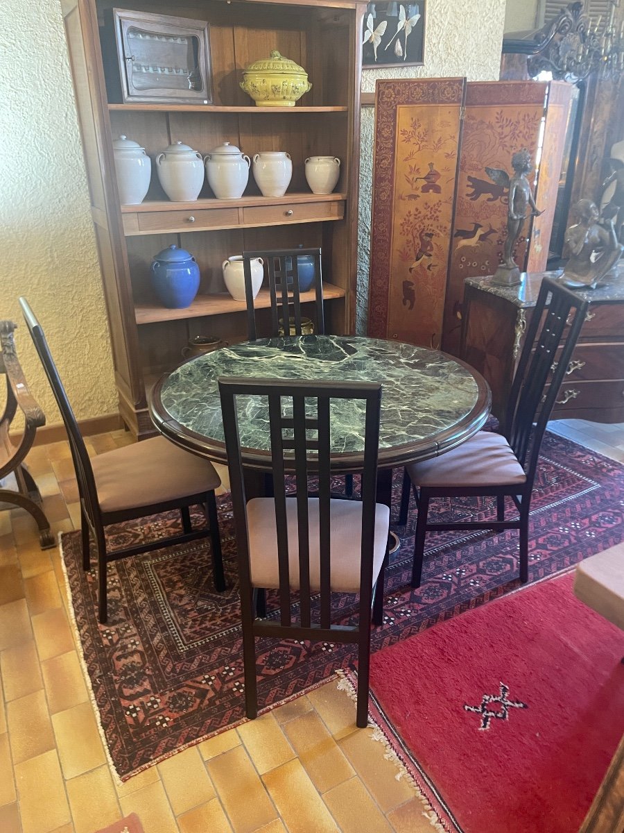 Round Art Deco Style Dining Room Table 