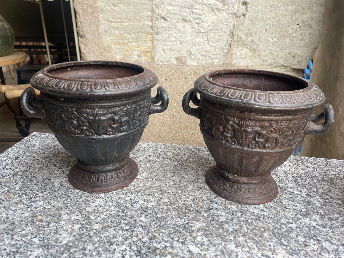 Cast Iron Vases (pair)