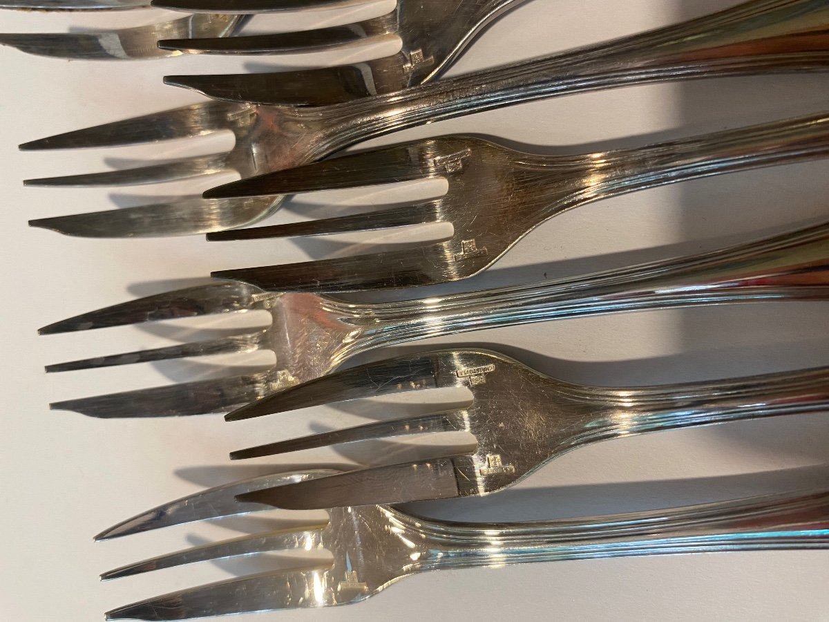 Christofle 12 Spatours Tbe Dessert Forks-photo-4