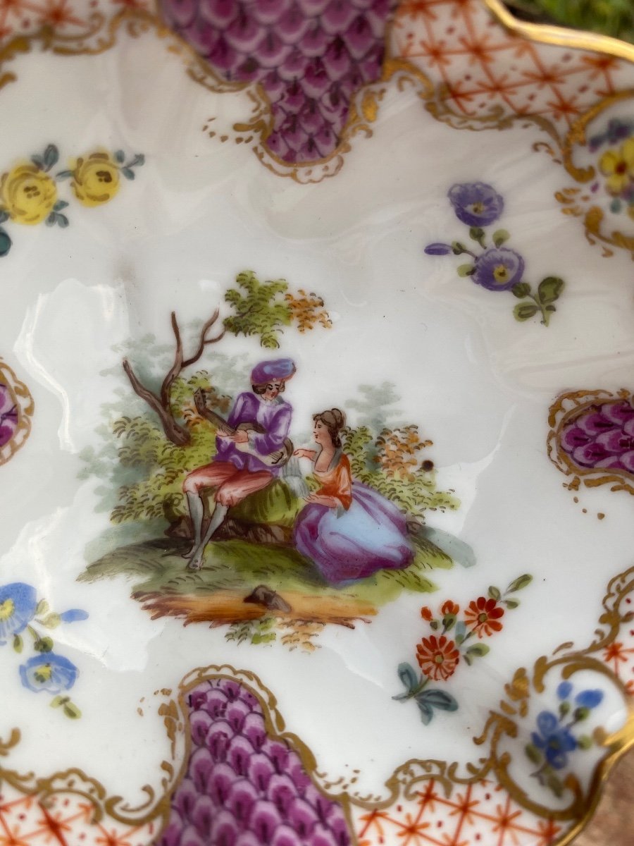 Meissen Porcelaine Allemande Vide Poche Auguste Rex -photo-3