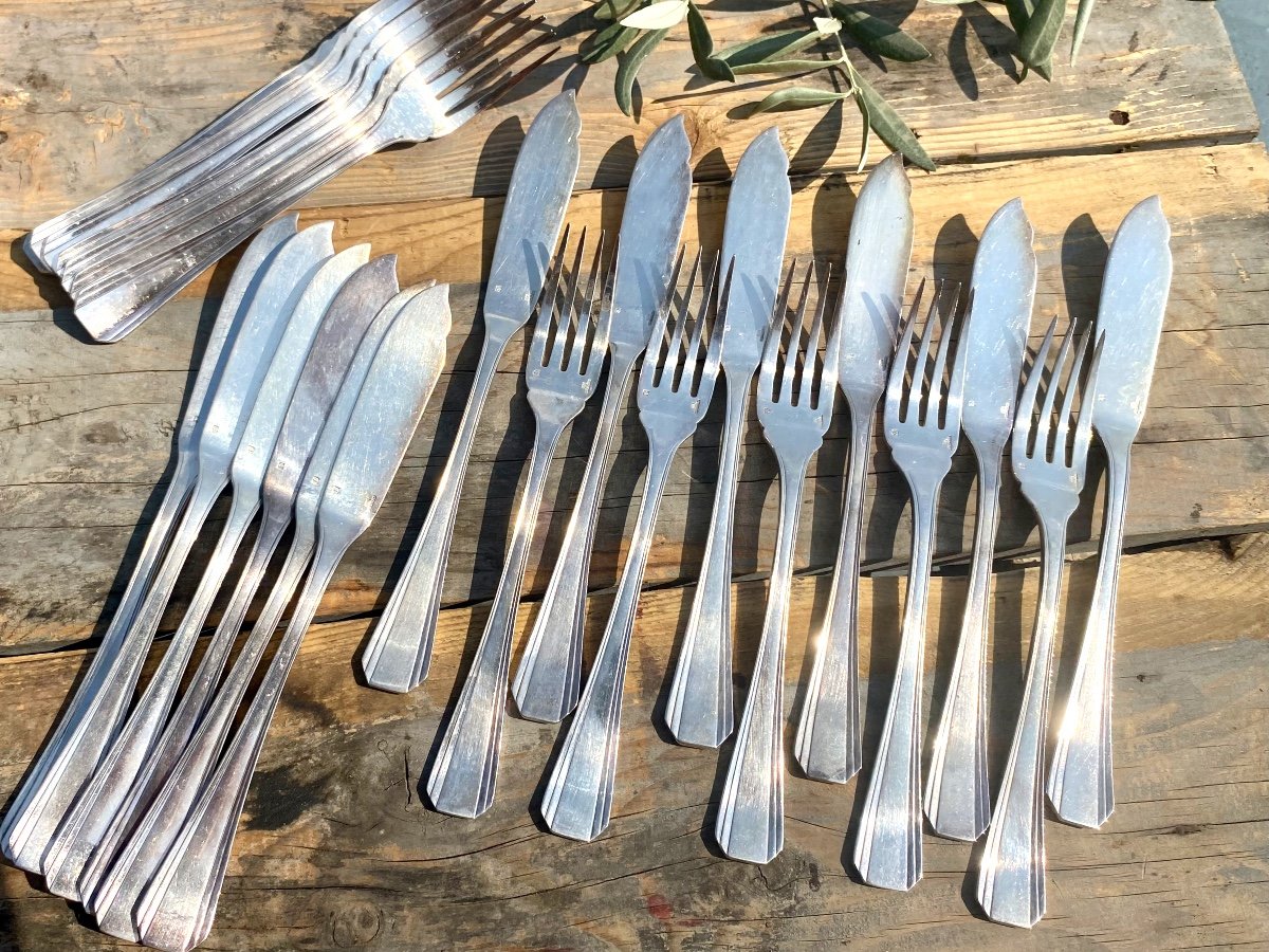 Christofle Boreal Silver Metal Fish Set 