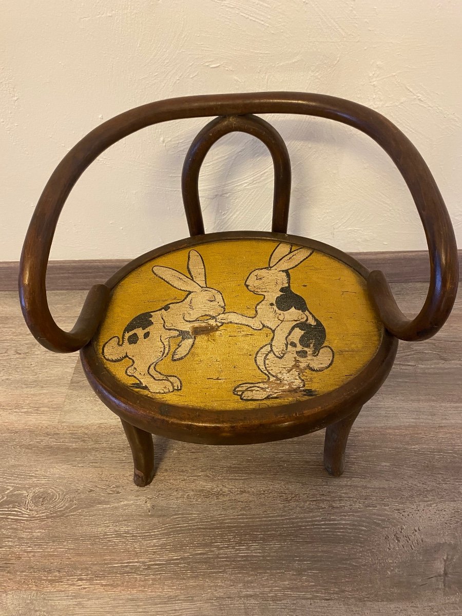 Benjamin Rabier Thonet Child's Chair Fable Of Lafontaine -photo-2