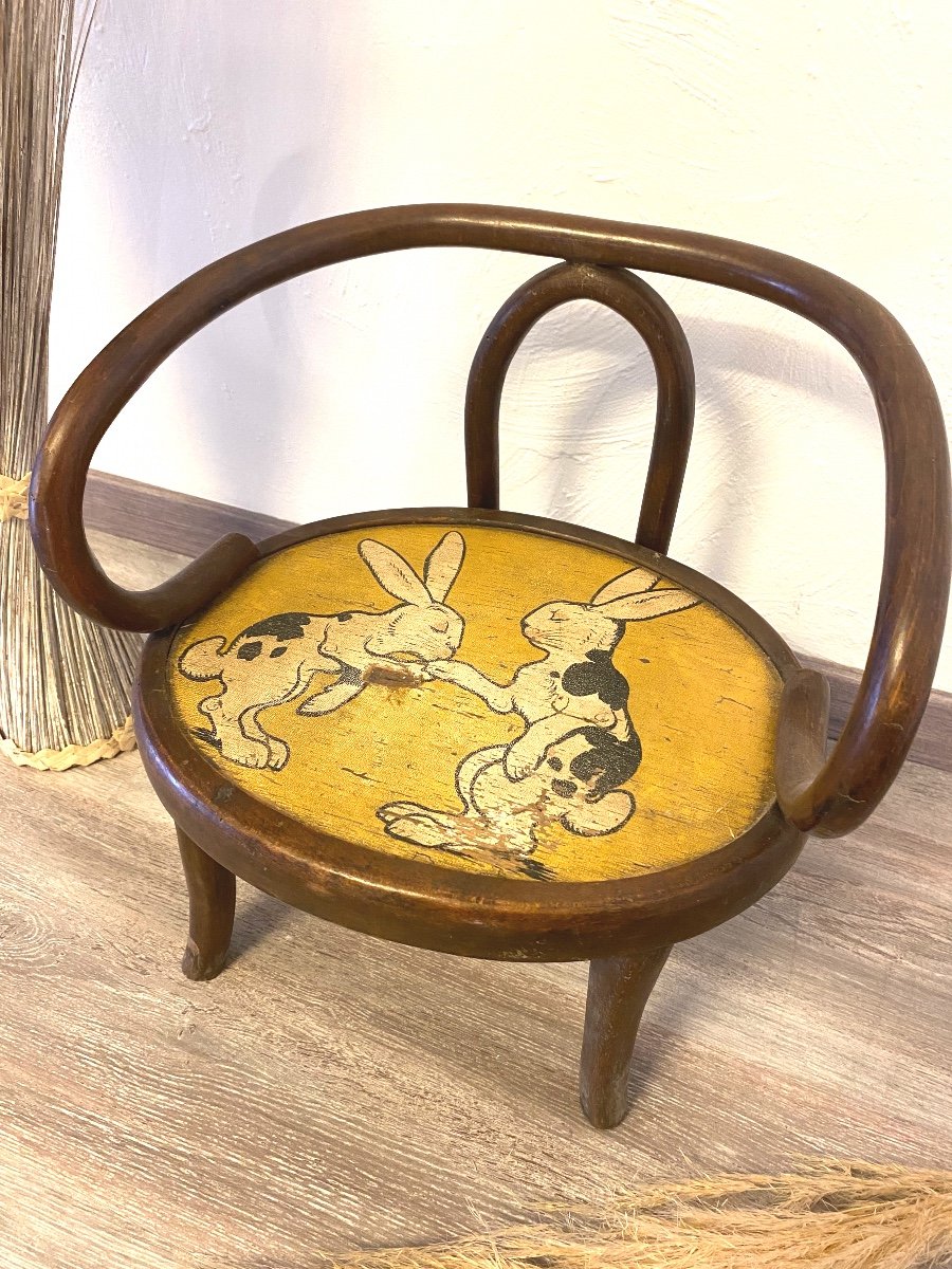 Benjamin Rabier Thonet Child's Chair Fable Of Lafontaine 