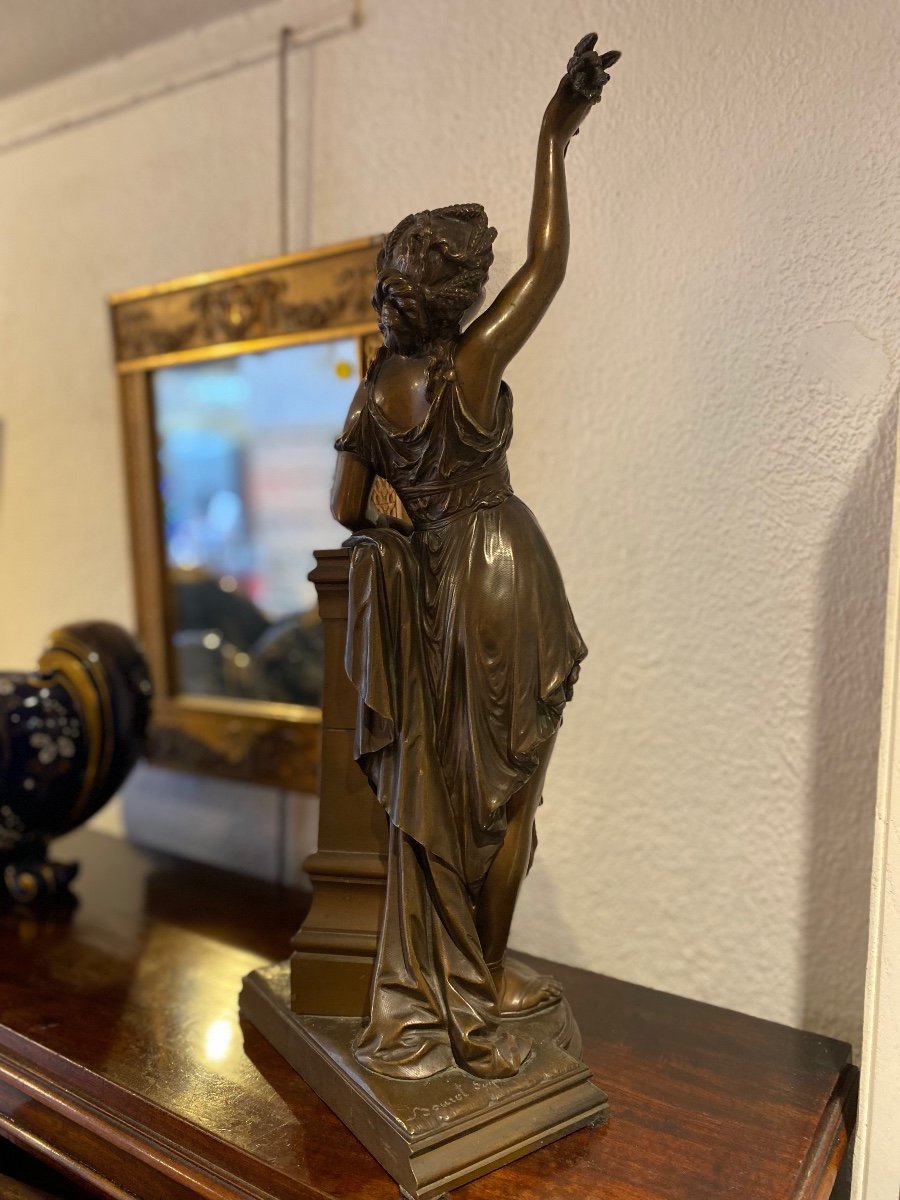 Bronzed Sculpture Eutrope Bouret End Of 19th Century Allegory-photo-5