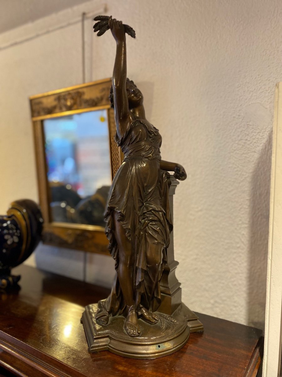 Bronzed Sculpture Eutrope Bouret End Of 19th Century Allegory-photo-6