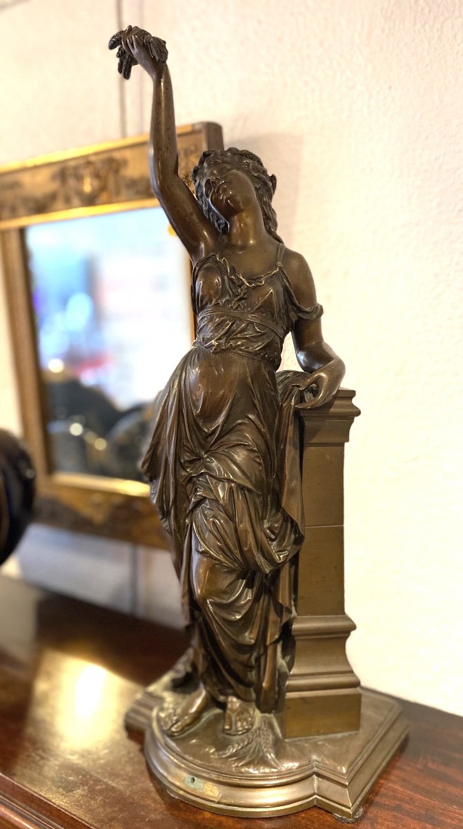 Bronzed Sculpture Eutrope Bouret End Of 19th Century Allegory