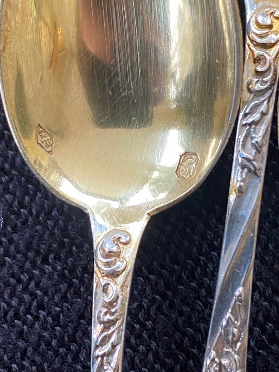 Louis XV Sterling Silver Mocha Spoons Victor Boivin XV -photo-3