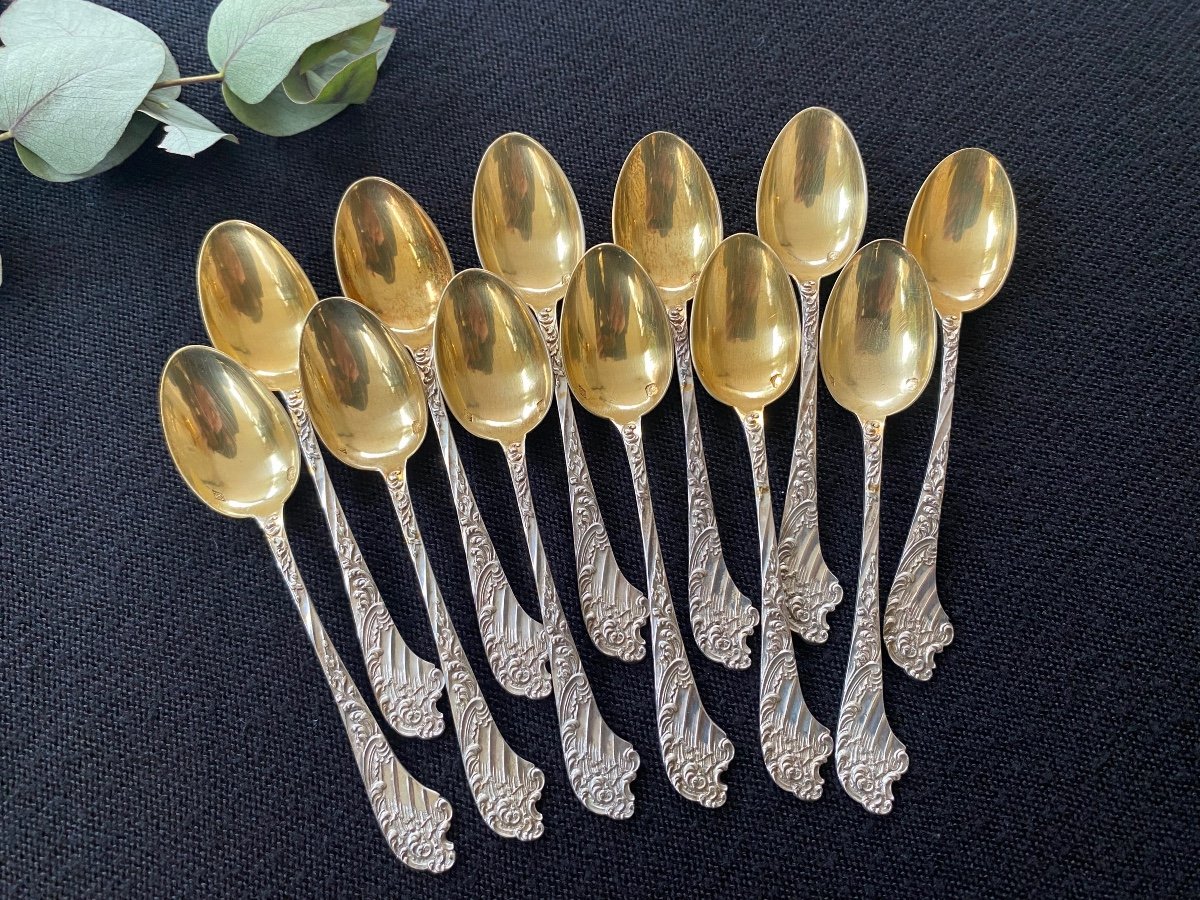 Louis XV Sterling Silver Mocha Spoons Victor Boivin XV 