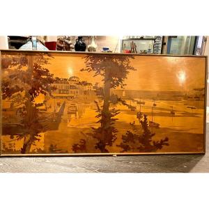 Decorative Panel Marquetry Rosenau Wood Table