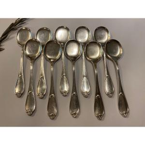 Ercuis Louis XV Rocaille Silver Plated Sorbet Spoons 